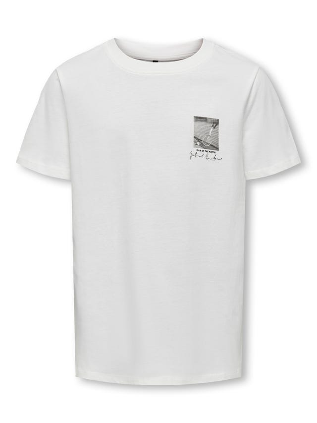 ONLY O-hals t-shirt med print  - 15316080