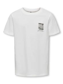 ONLY O-hals t-shirt med print  -Cloud Dancer - 15316080