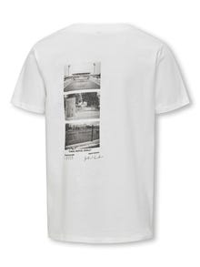 ONLY O-hals t-shirt med print  -Cloud Dancer - 15316080