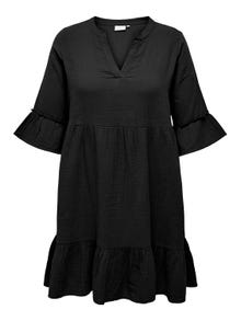 ONLY Regular fit Split hals Curve Korte jurk -Black - 15316132