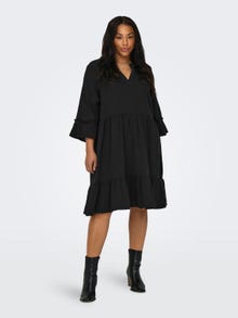 ONLY Normal geschnitten Splitneck Curve Kurzes Kleid -Black - 15316132