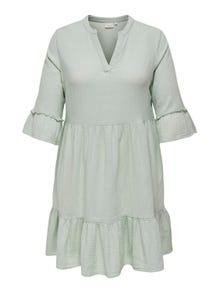 ONLY Normal geschnitten Splitneck Curve Kurzes Kleid -Subtle Green - 15316132