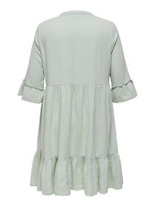 ONLY Regular Fit Splitthals Curve Kort kjole -Subtle Green - 15316132