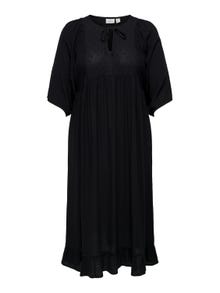 ONLY Curvy midi o-neck dress -Black - 15316237