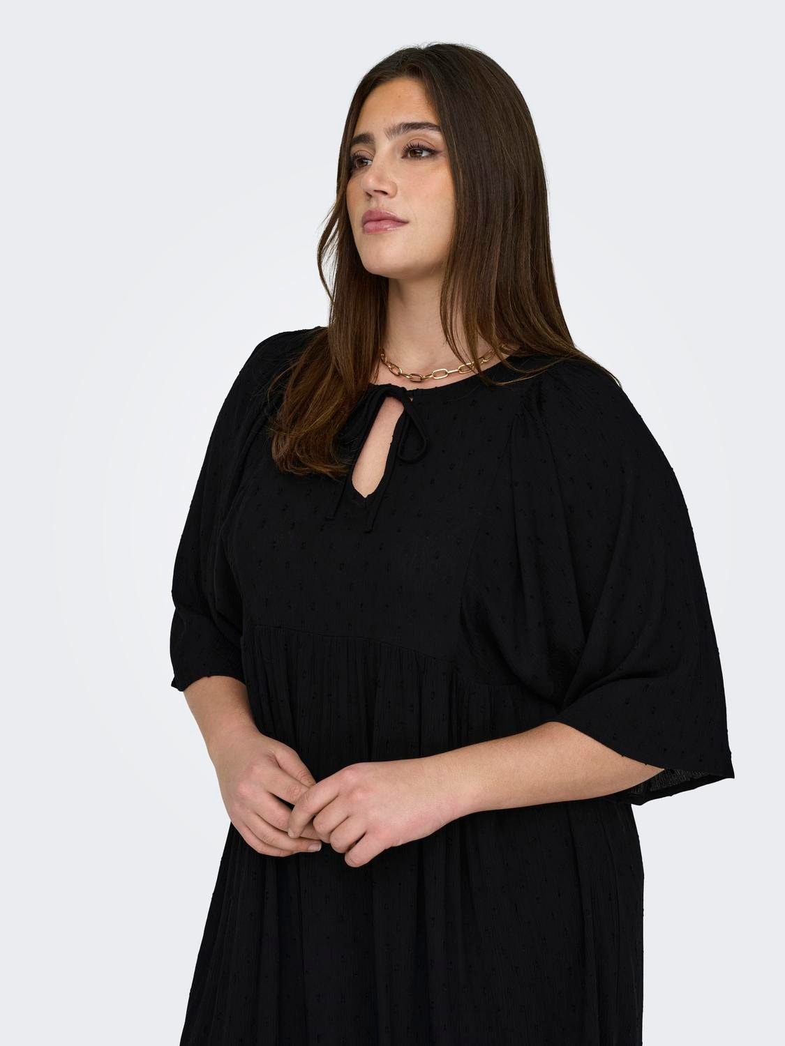 ONLY Regular Fit Round Neck Midi dress -Black - 15316237