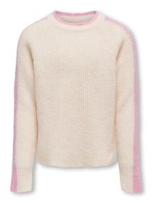 ONLY O-neck knitted pullover -Cloud Dancer - 15316270