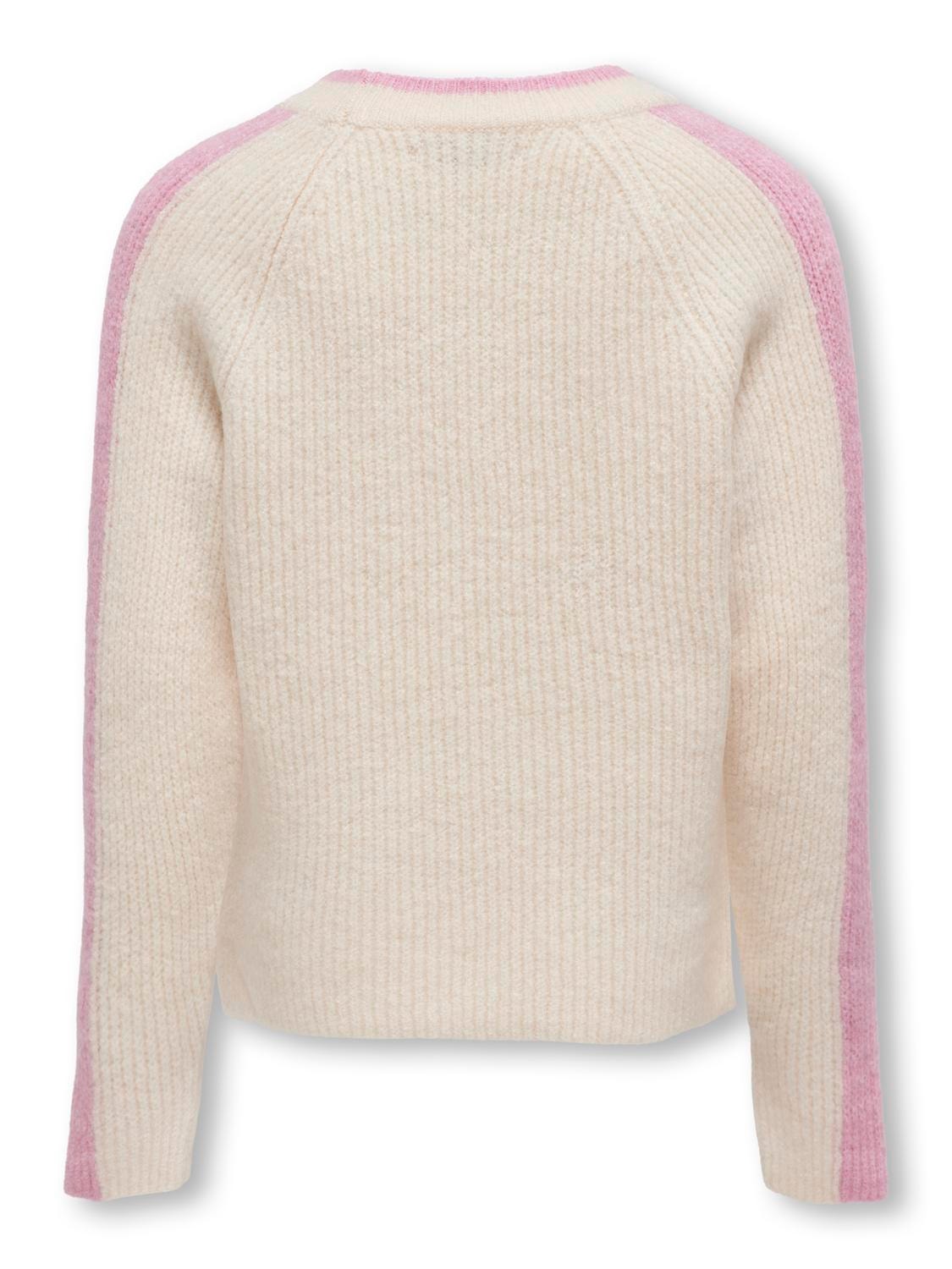 ONLY O-neck knitted pullover -Cloud Dancer - 15316270