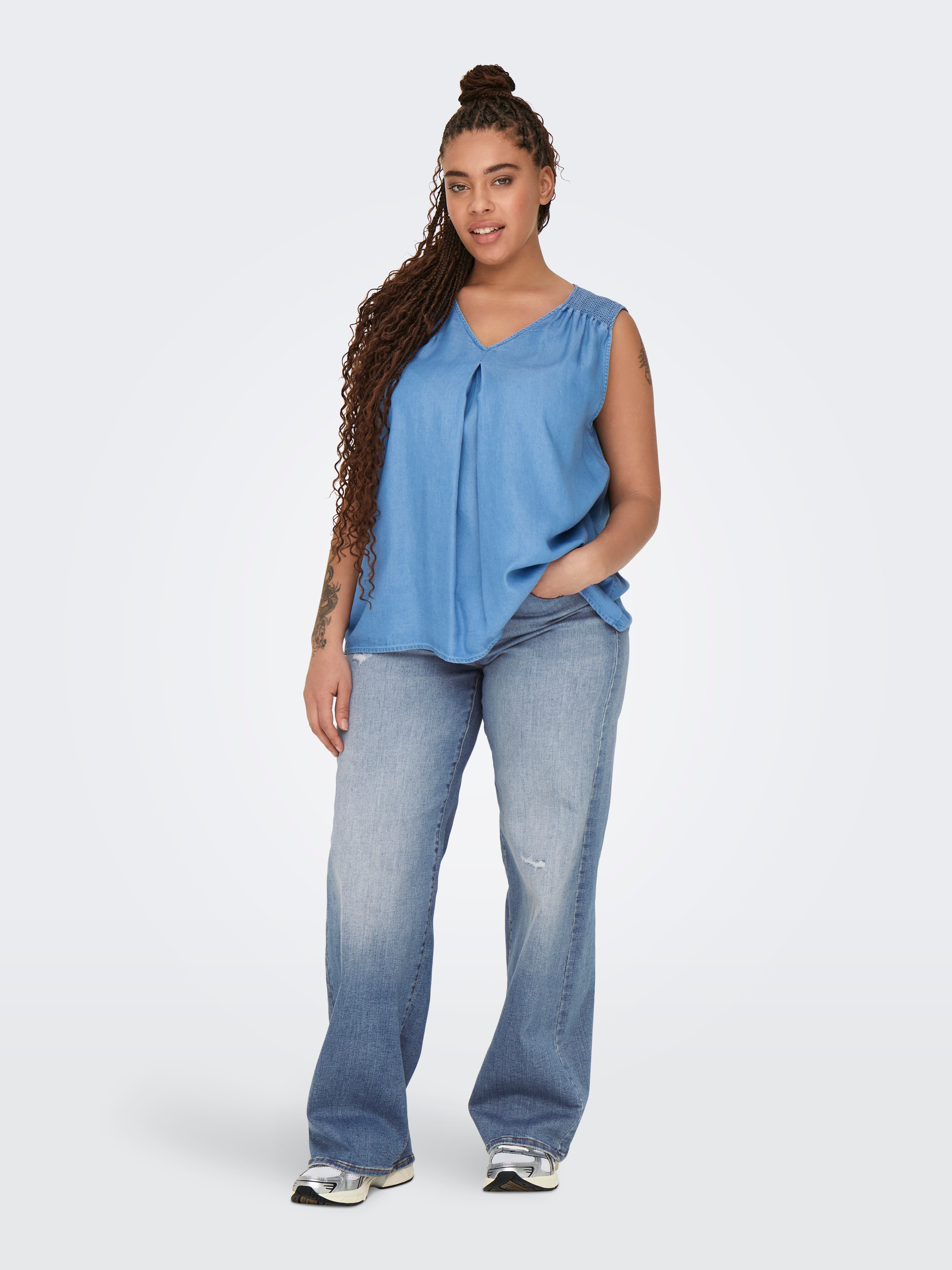 CARMAYA High waist Wide Leg Fit Jeans