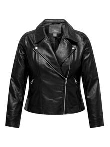 ONLY Curvy Faux leather biker jacket -Black - 15316438
