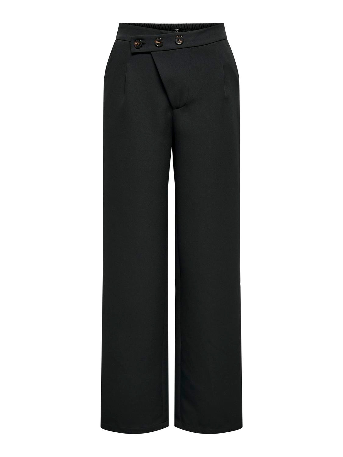 ONLY Pantalons Straight Fit Taille moyenne -Black - 15316634