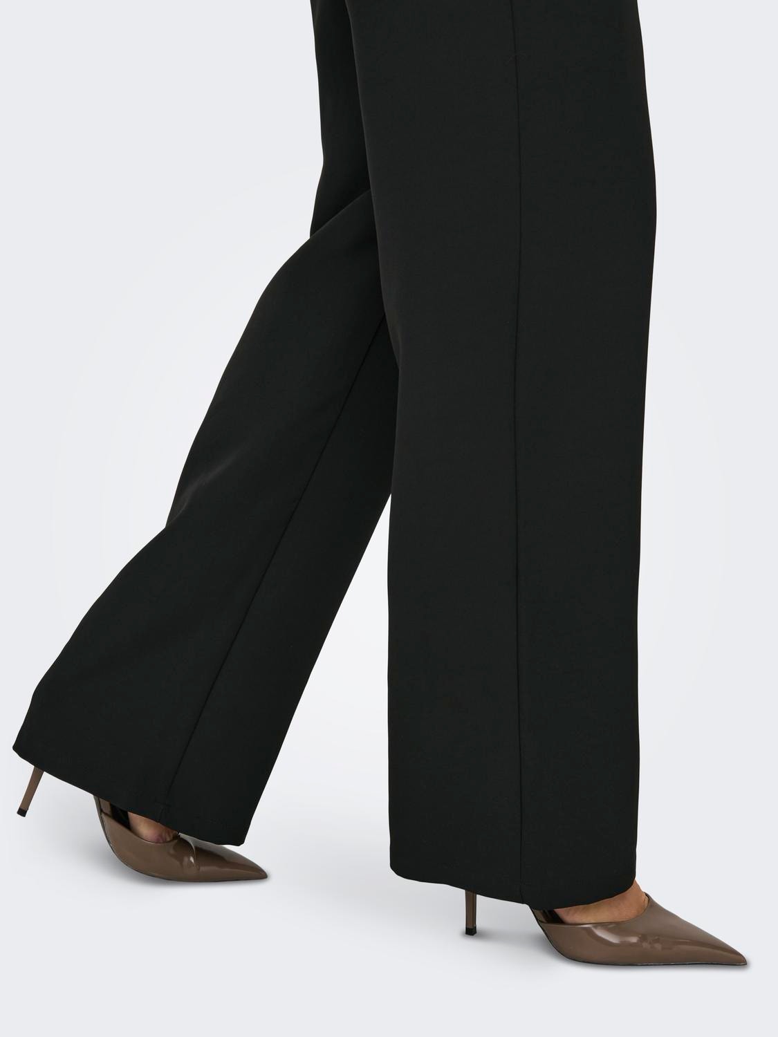ONLY Pantalons Straight Fit Taille moyenne -Black - 15316634