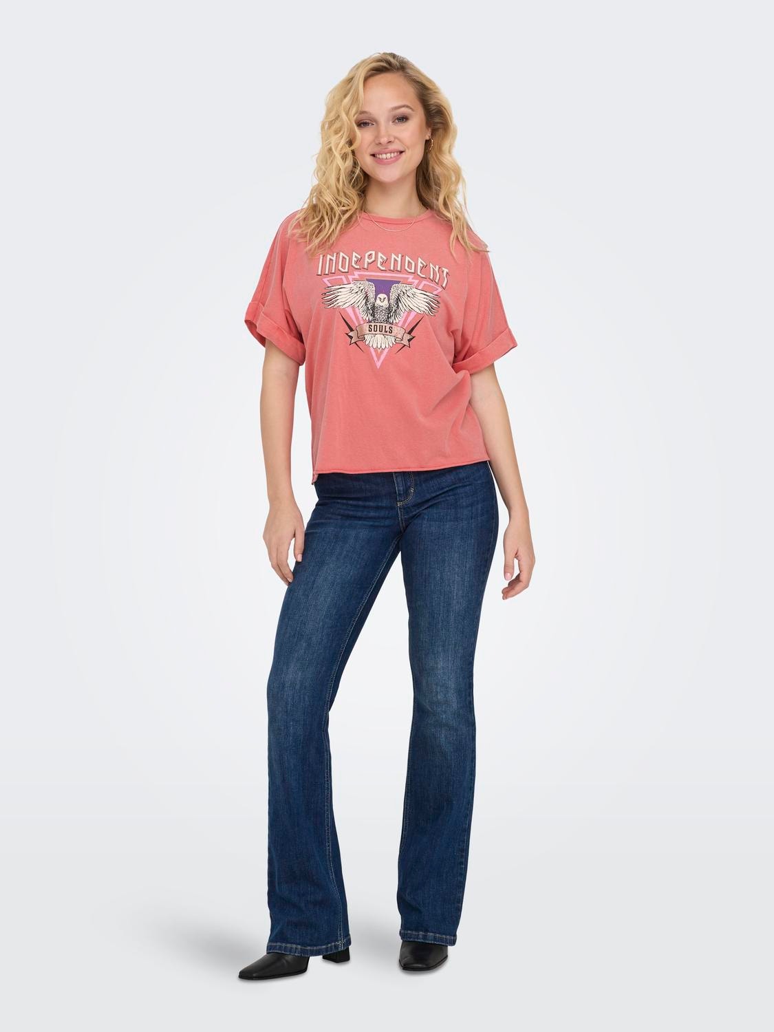 ONLY Regular fit O-hals T-shirts -Rose of Sharon - 15316637