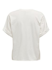 ONLY Regular Fit Round Neck T-Shirt -Cloud Dancer - 15316637