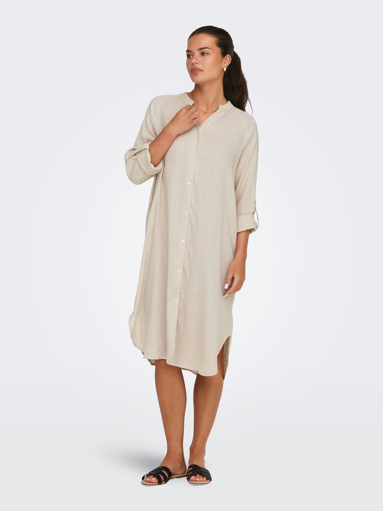 ONLY Midi linen dress -Moonbeam - 15316678