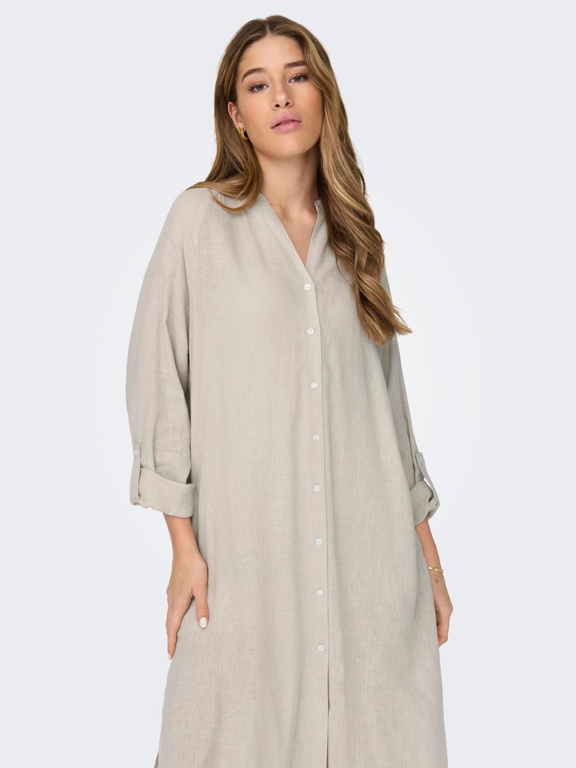 ONLY Midi linen dress -Moonbeam - 15316678