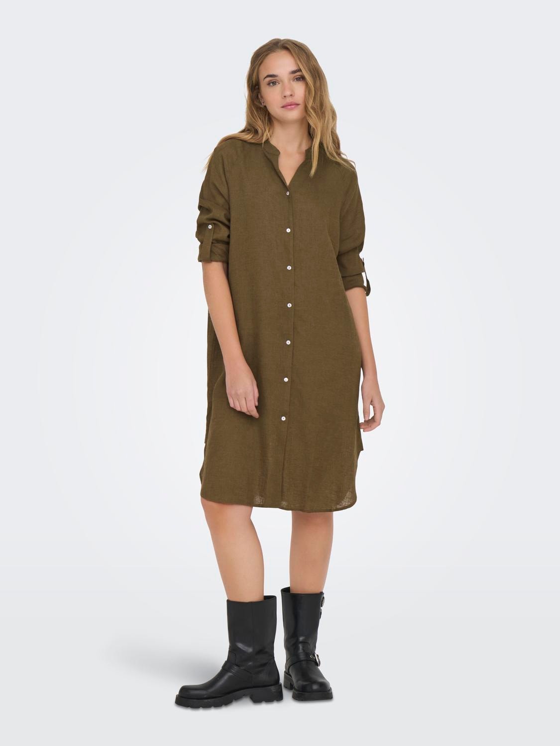 ONLY Midi linen dress -Cub - 15316678