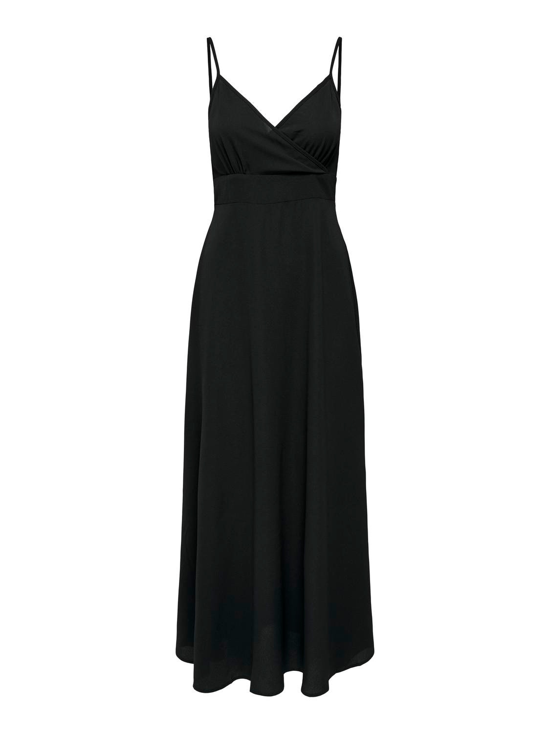 ONLY Regular Fit V-Neck Long dress -Black - 15316806