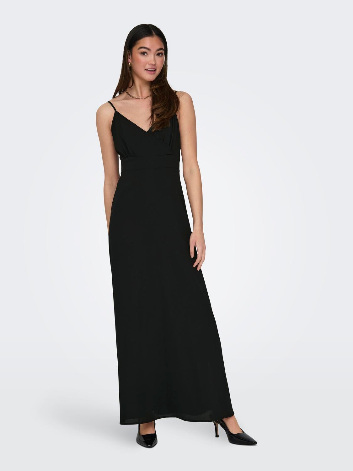 ONLY Maxi v-neck dress -Black - 15316806