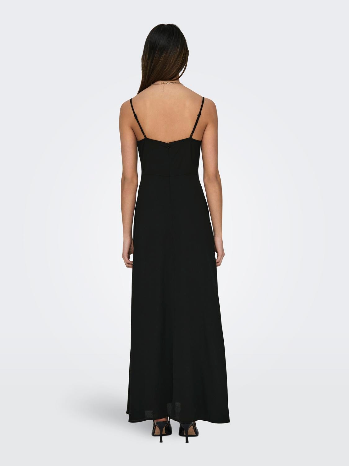 ONLY Regular Fit V-Neck Long dress -Black - 15316806