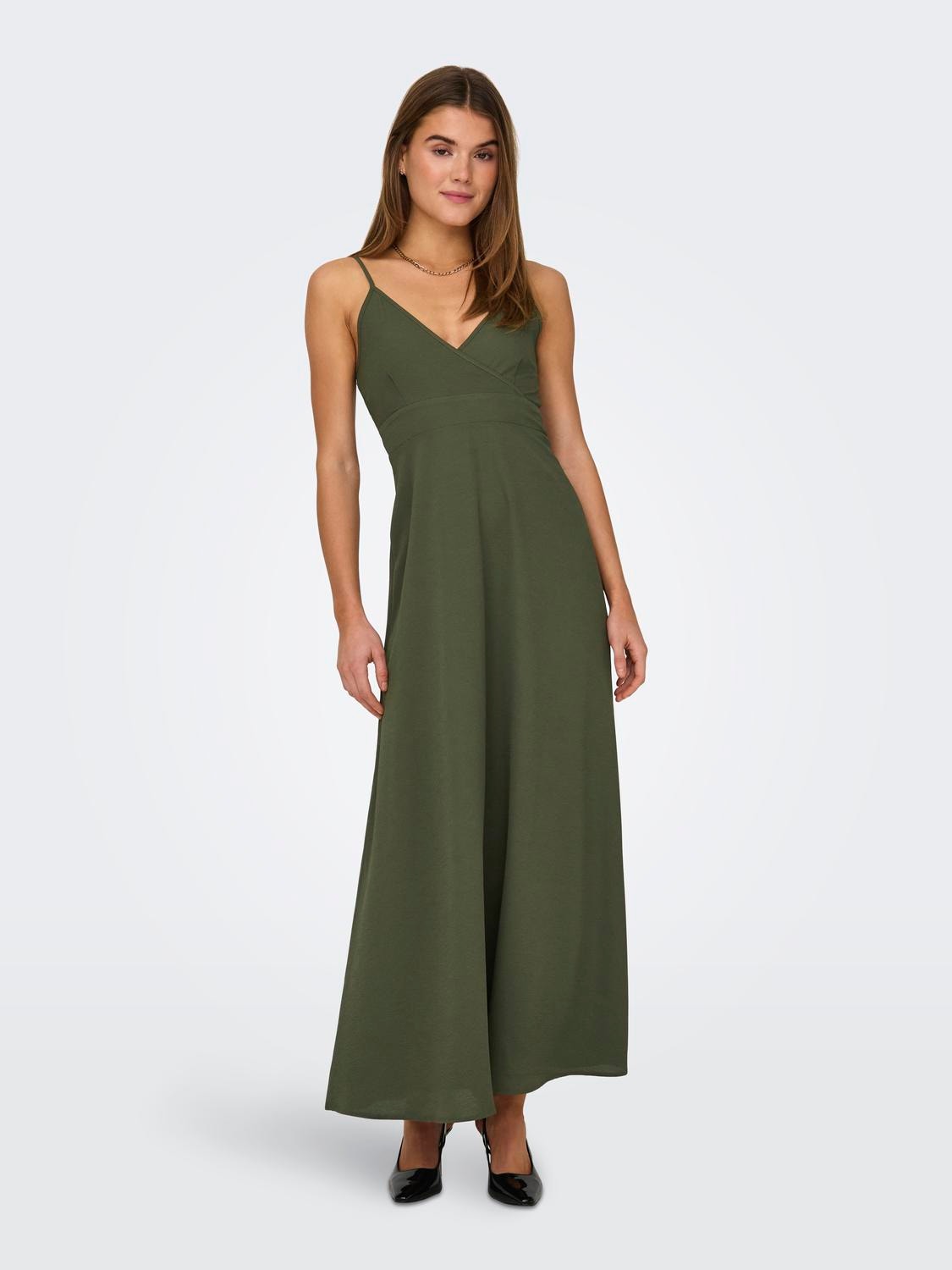ONLY Normal geschnitten V-Ausschnitt Langes Kleid -Kalamata - 15316806