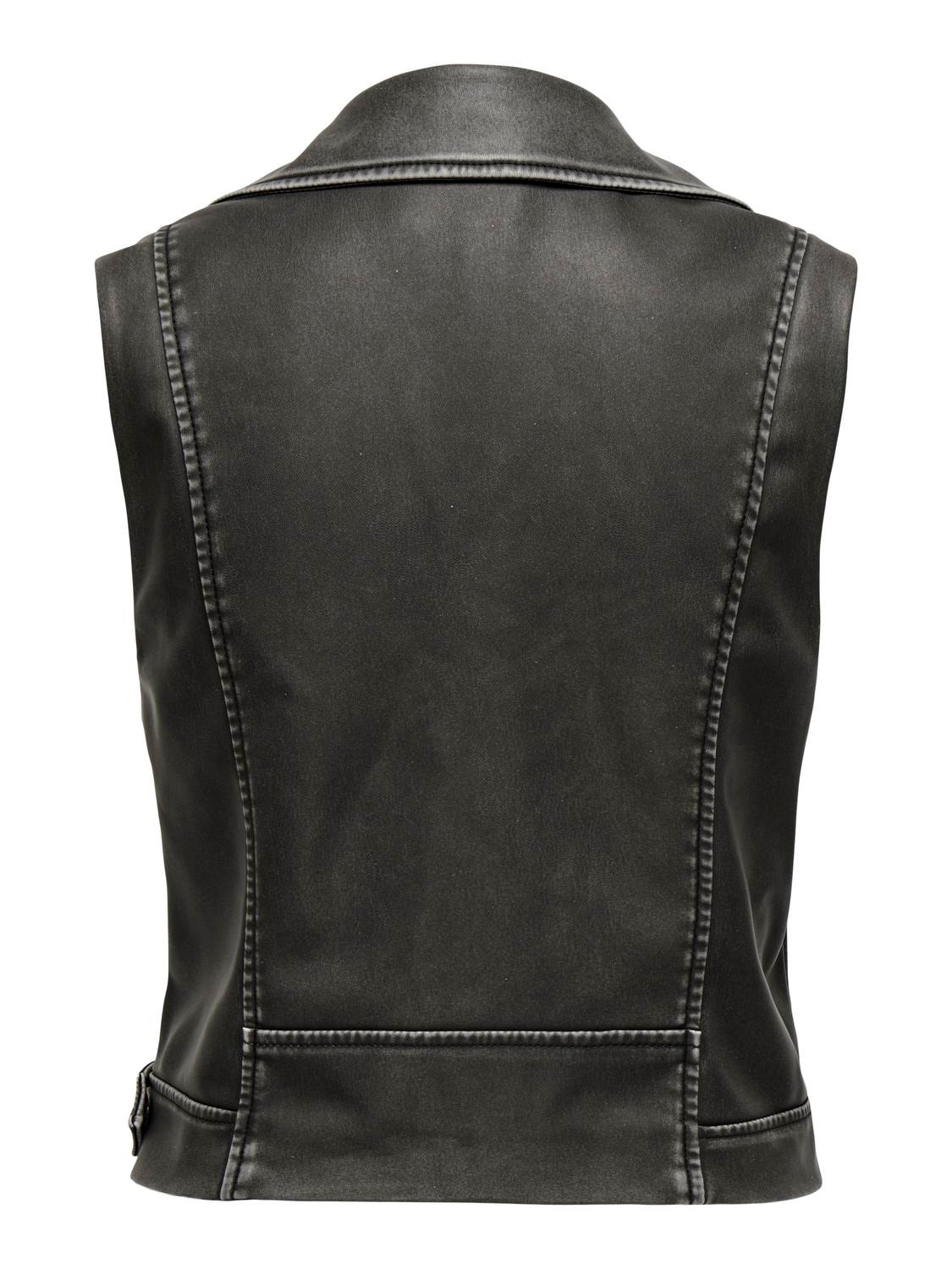 ONLY Faux leather gilet -Black - 15316827