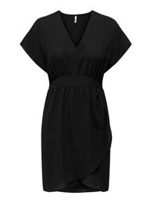 ONLY Enger Schnitt V-Ausschnitt Kurzes Kleid -Black - 15316852