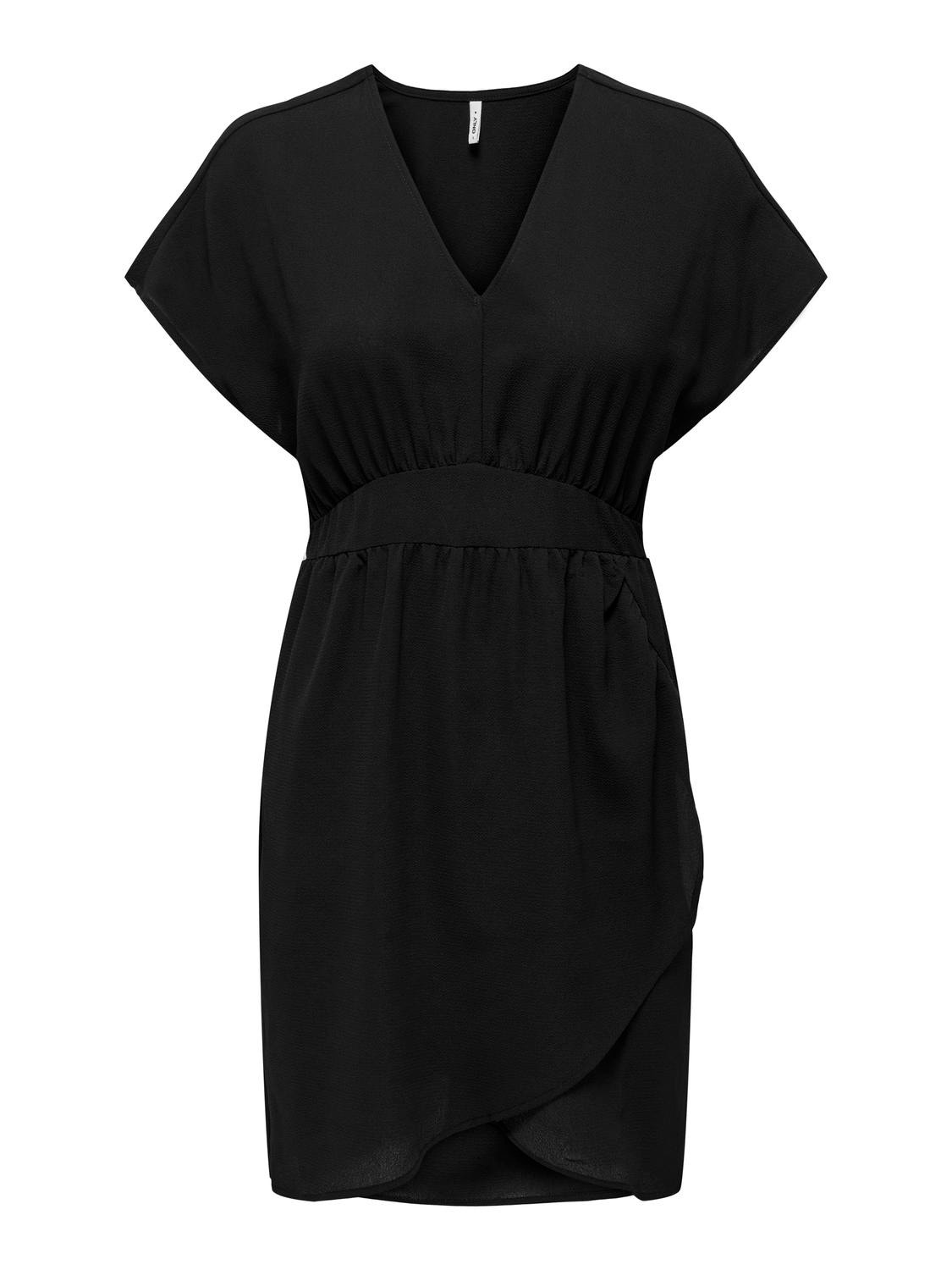 ONLY Tight Fit V-hals Kort kjole -Black - 15316852