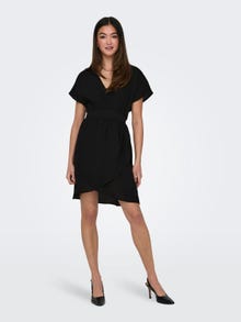 ONLY Tight fit V-Hals Korte jurk -Black - 15316852