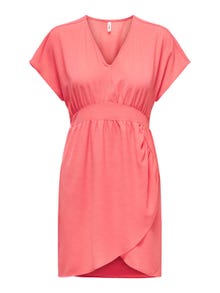 ONLY Tight Fit V-hals Kort kjole -Rose of Sharon - 15316852