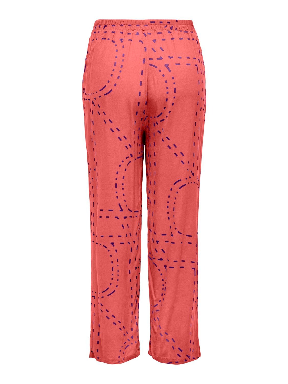 ONLY Curvy trousers with print -Rose of Sharon - 15316963