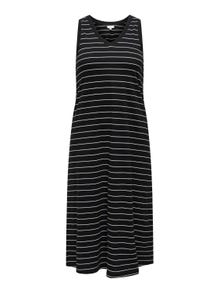 ONLY Regular Fit V-Neck Long dress -Black - 15316995