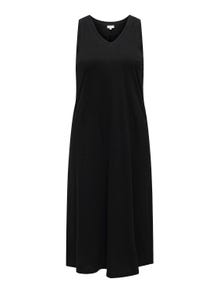 ONLY Normal geschnitten V-Ausschnitt Langes Kleid -Black - 15316995