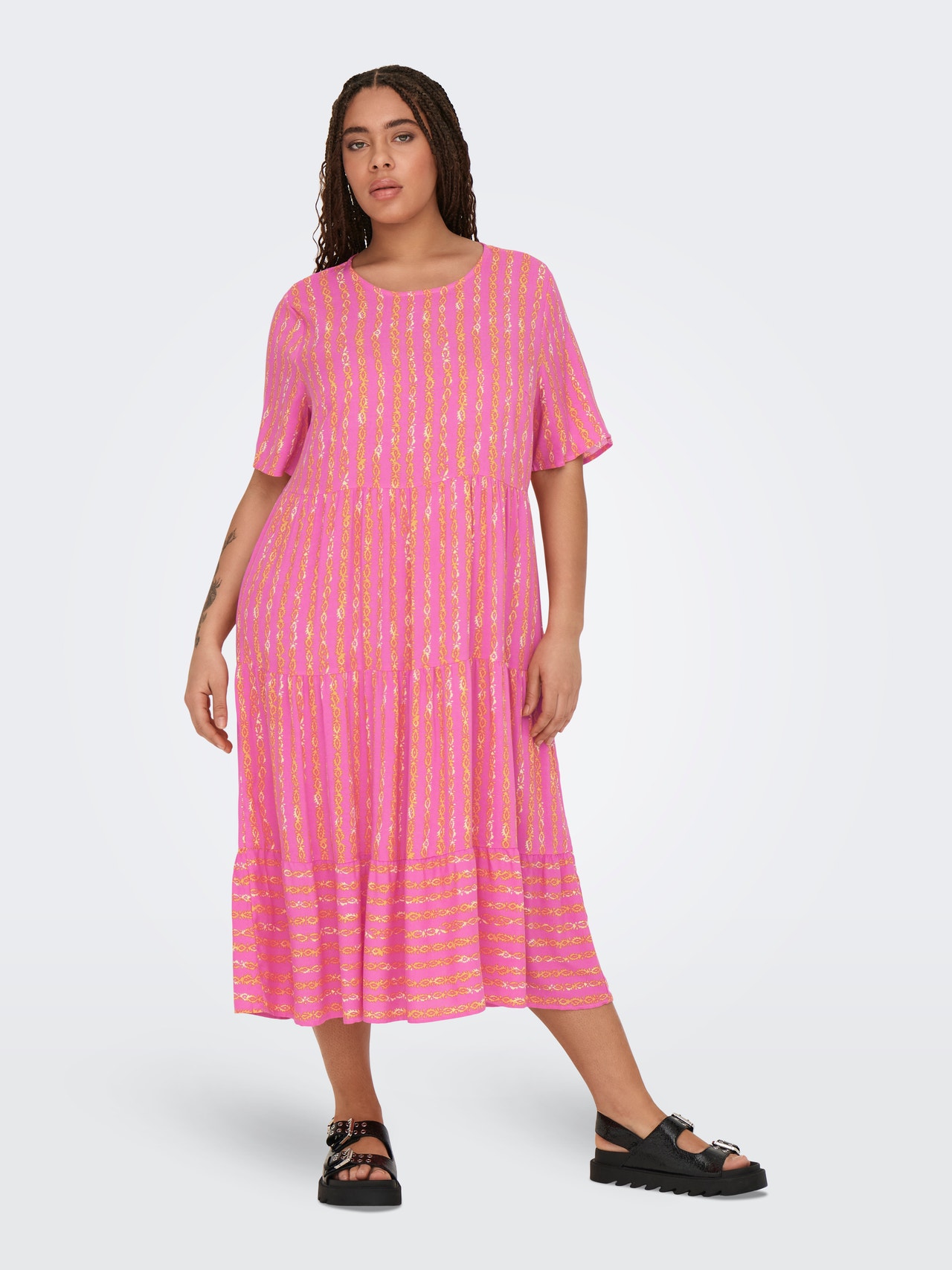 ONLY Regular fit O-hals Lange jurk -Strawberry Moon - 15317059