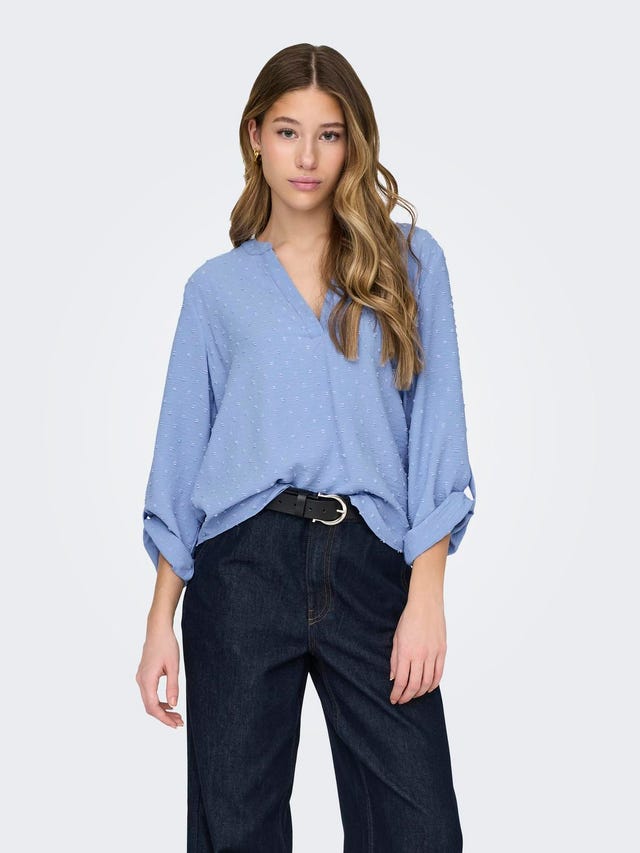 ONLY Top with fold-up cuffs - 15317062