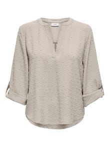 ONLY Top with fold-up cuffs -Chateau Gray - 15317062
