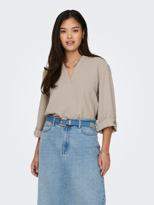 ONLY Top with fold-up cuffs - 15317062