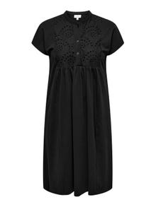 ONLY Curvy midi kortærmet kjole -Black - 15317092