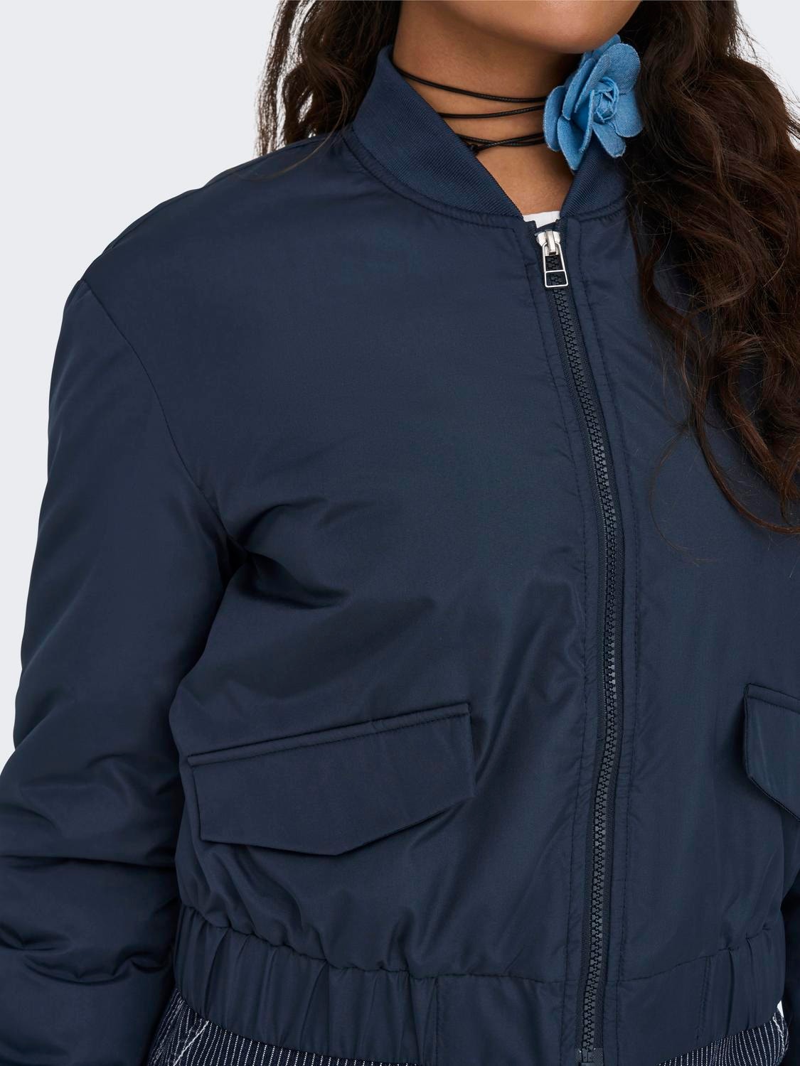 ONLY Round Neck Cuffs with elastic binding Dropped shoulders Jacket -Sky Captain - 15317122