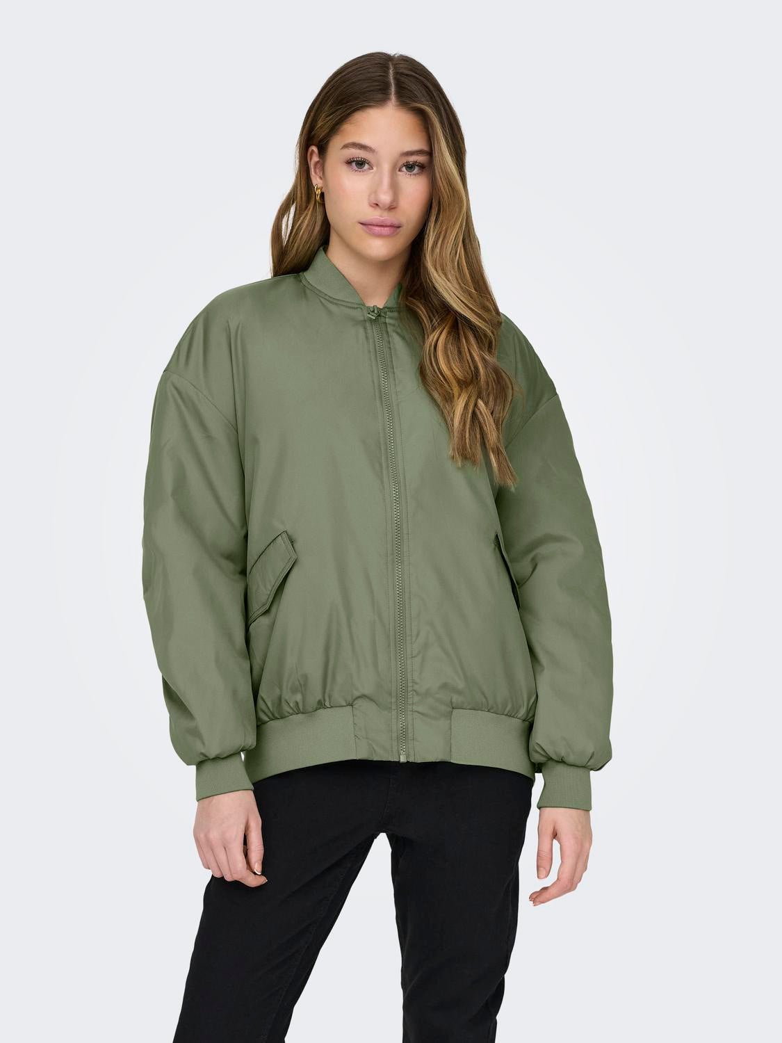 Dark green outlet bomber jacket womens