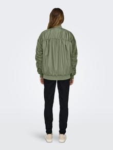 ONLY Round Neck Rib hems Ribbed cuffs Jacket -Oil Green - 15317137