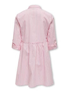 ONLY Loose Fit China Collar Fold-up cuffs Short dress -Begonia Pink - 15317152