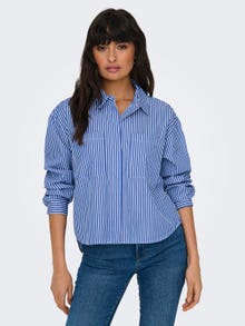 ONLY Short shirt with stripes -Cloud Dancer - 15317198
