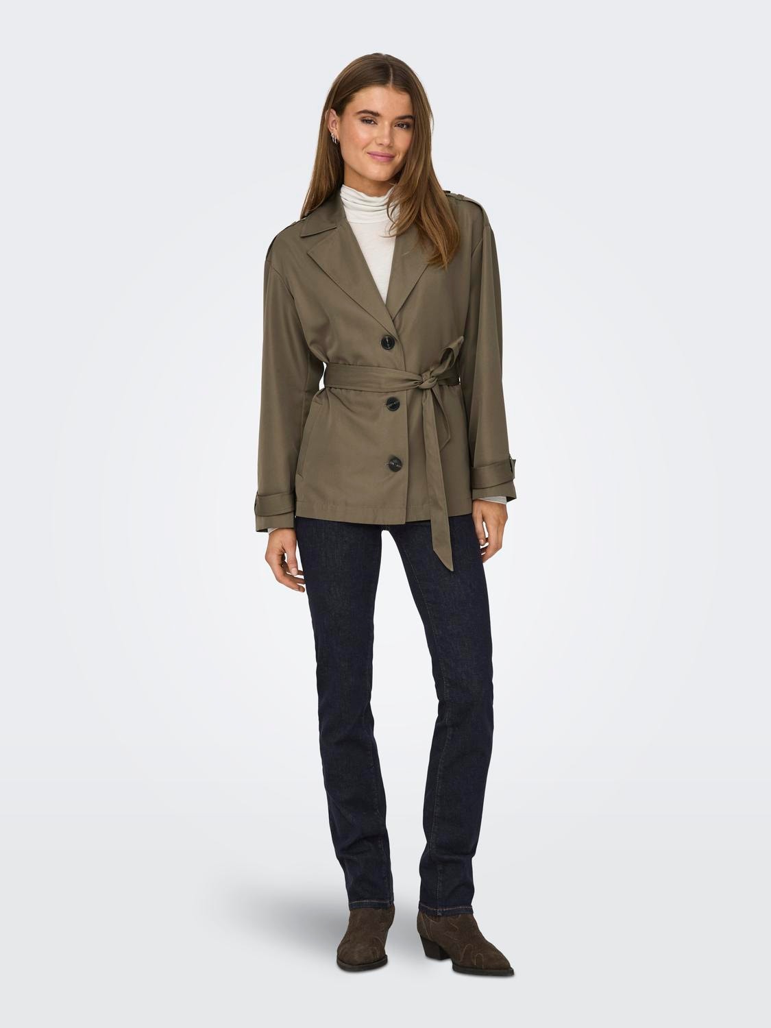 ONLY Short trenchcoat jacket -Walnut - 15317205