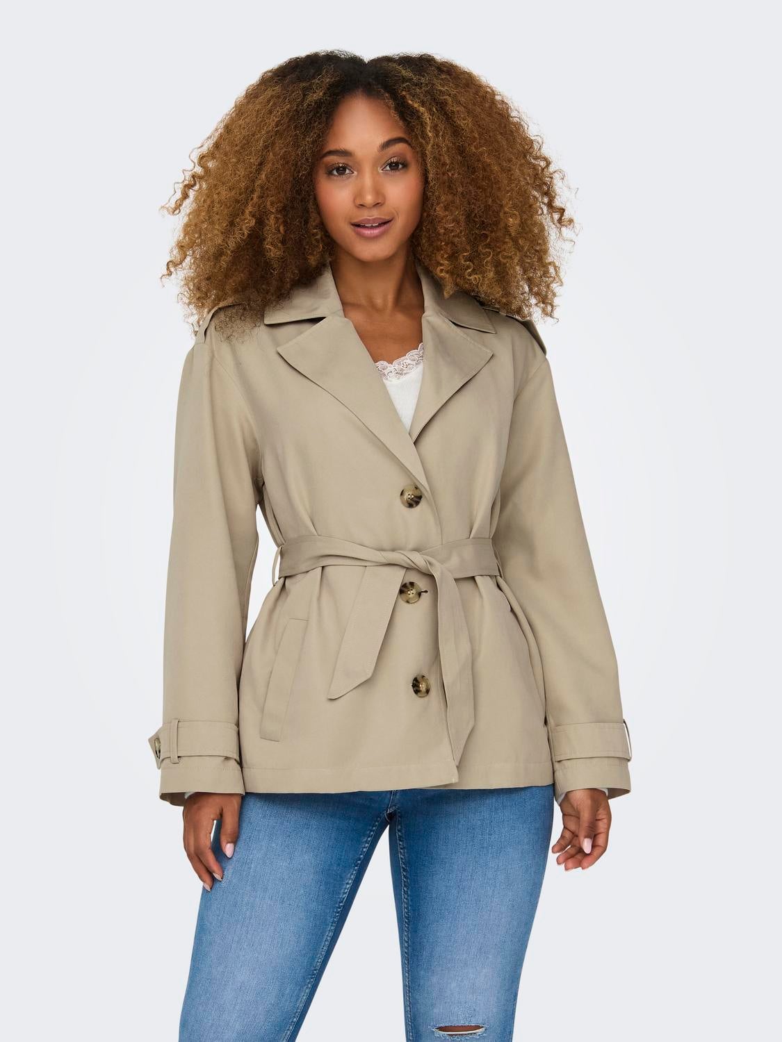 Women's short trench on sale jacket