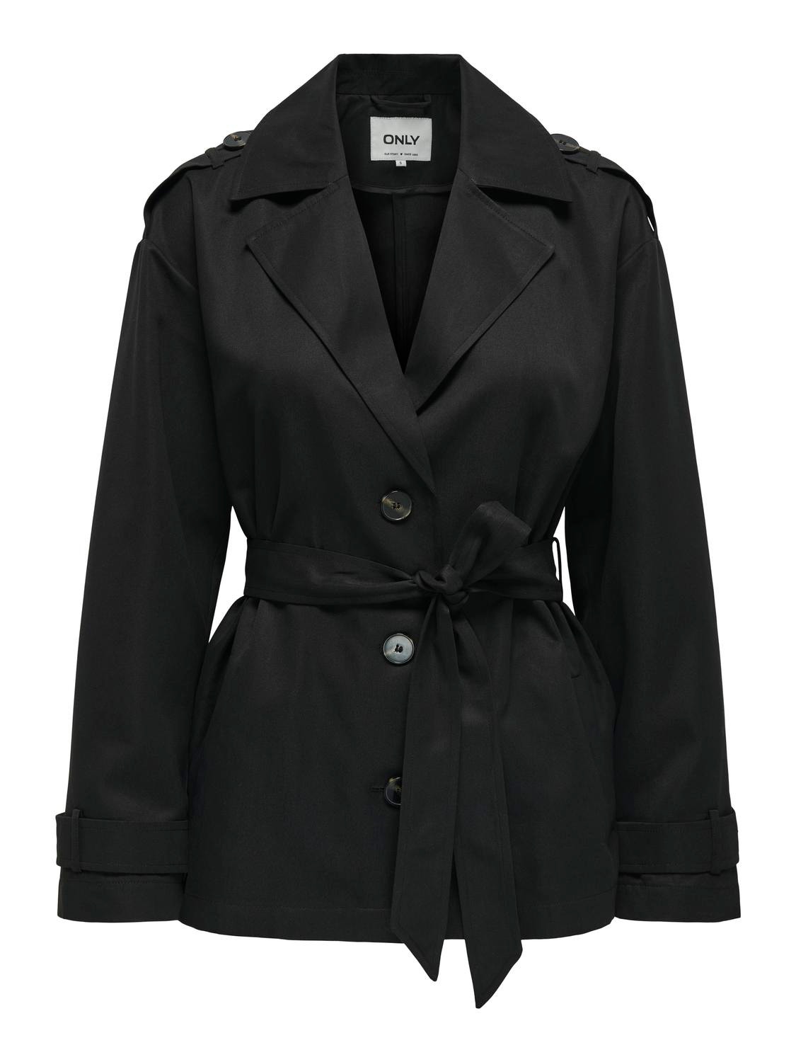 ONLY Short trenchcoat jacket -Black - 15317205