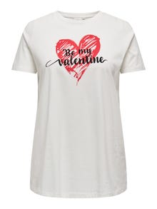 ONLY Ruumikas lõige Ümmargune kaelus T-särk -Cloud Dancer - 15317233