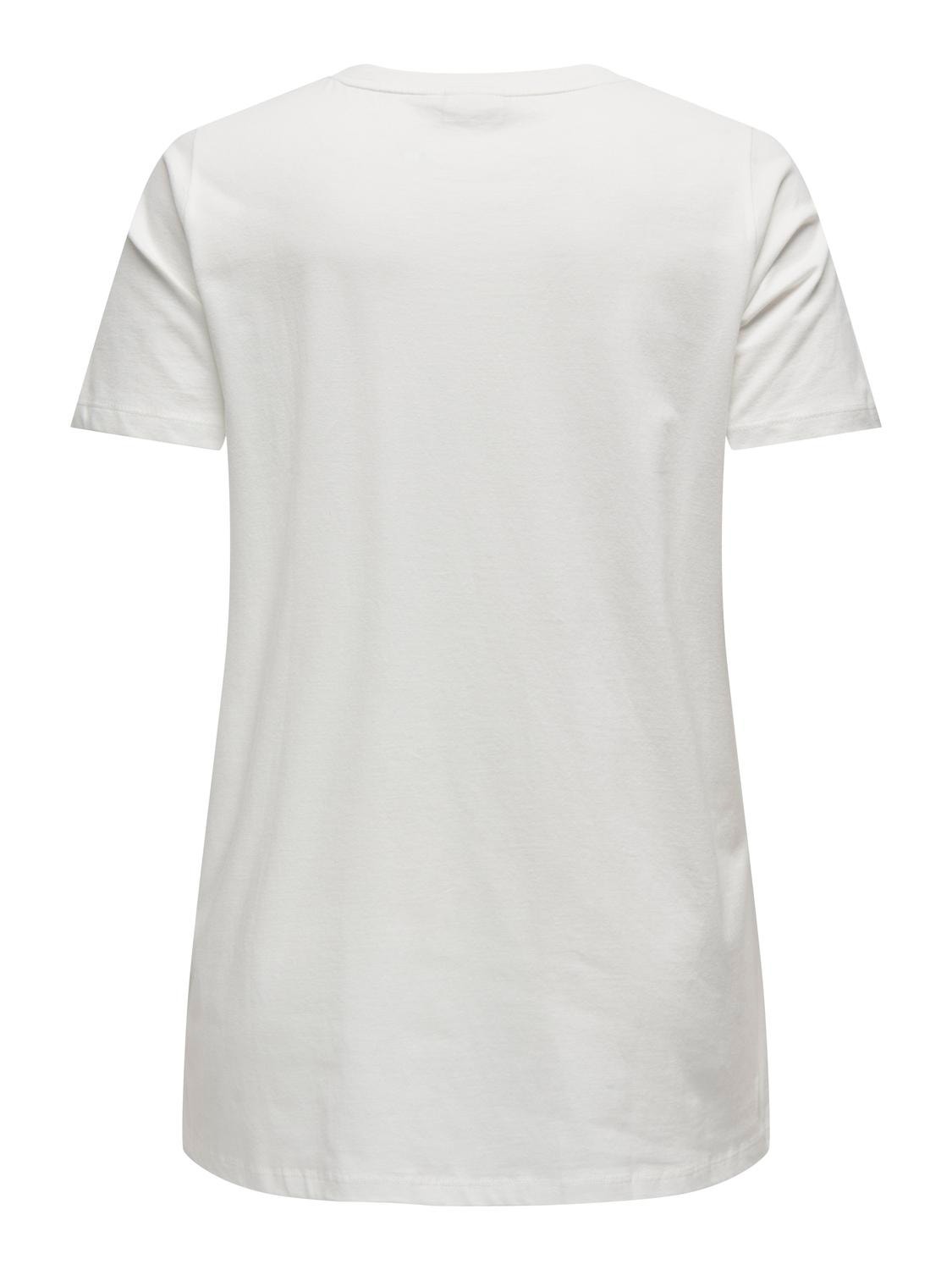 ONLY Lös passform O-ringning T-shirt -Cloud Dancer - 15317233