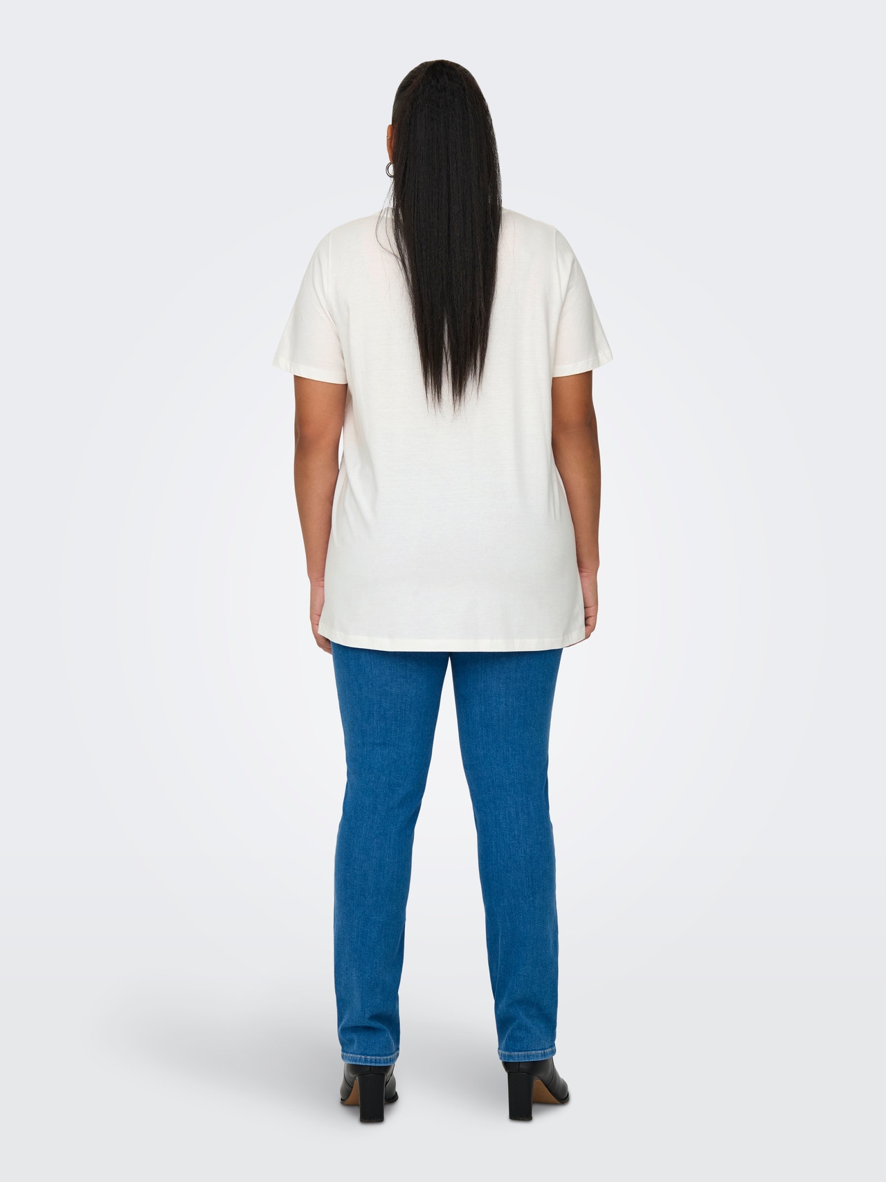 ONLY Ruumikas lõige Ümmargune kaelus T-särk -Cloud Dancer - 15317233