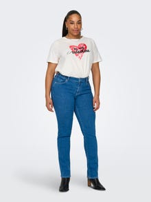 ONLY Ruumikas lõige Ümmargune kaelus T-särk -Cloud Dancer - 15317233