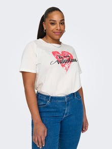 ONLY Ruumikas lõige Ümmargune kaelus T-särk -Cloud Dancer - 15317233